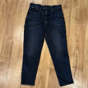 Madewell Dark black distressed Wash Women's “mom jeans”